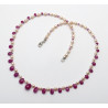 Rosa Saphir-Collier mit Perlen in 46 cm Länge-Edelsteinketten