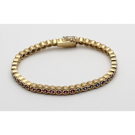 Tennisarmband aus 750er Gold mit Saphir Farbreihe 8,04 Karat-Edelstein-Armbänder