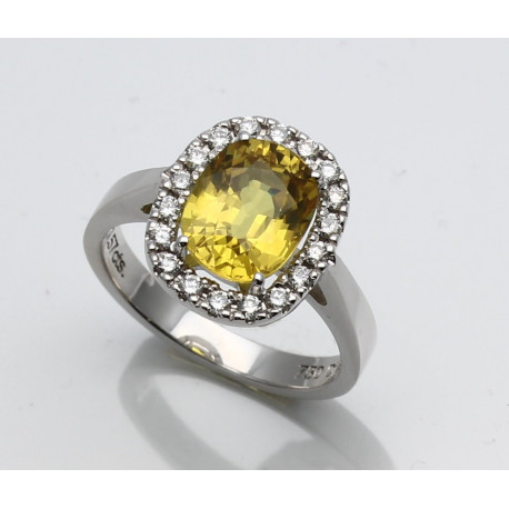 Saphir-Ring in 750er WG mit Brillanten 3,57 ct Ringgröße 54-Gold-Ringe