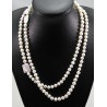 Süßwasser-Perlenkette weiß geknotet in 120 cm Länge-Perlenketten