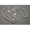 Süßwasser-Perlenkette weiß geknotet in 120 cm Länge-Perlenketten