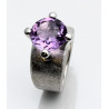 Silber Ring mit Amethyst lila rund facettiert 12 mm Ringgröße 52-Silberringe