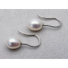 Süßwasser-Perlen Ohrringe weiße ovale Perlen mit Schweizer Haken-Perlen-Ohrringe