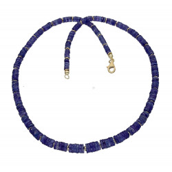 Tansanit Kette facettierte Tansanit Scheiben in Blau-Violett 50 cm lang-Edelsteinketten