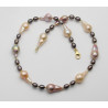 Perlenkette - Süßwasser-Perlen mocca mit Ming-Perlen 49 cm-Start