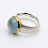 Aquamarin-Ring in Silber mit vergoldeter Fassung Gr. 55-Silberringe