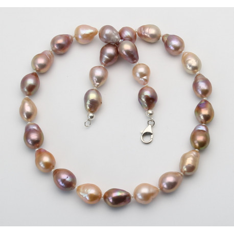 Süßwasser-Perlenkette - Mingperlen Fireballs in Naturfarben 46 cm lang-Perlenketten
