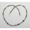 Beryll-Kette Aquamarin Helidor und Moosaquamarin mit grauer Perle 50 cm lang-Edelsteinketten