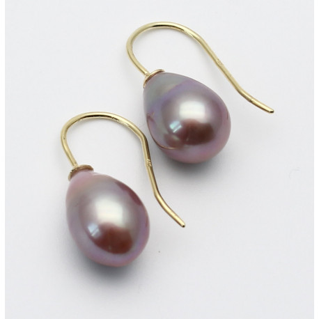 Perlen-Ohrringe Mingperlen Süßwasser als Ohrhänger in 585er Gold-Perlen-Ohrringe