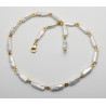 Perlenkette - Süßwasser-Perlen mit goldenen Elementen 47 cm lang-Perlenketten