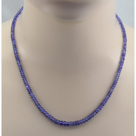 Tansanit Kette veilchenblaue Tansanit Rondelle als Halskette 49,5 cm lang-Edelsteinketten