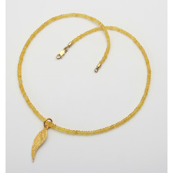 Saphir Kette gelbe Saphir facetiert Halskette 43,5 cm