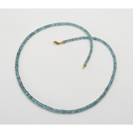 Zirkon Kette blau facettiert in 48,5 cm Länge-Edelsteinketten