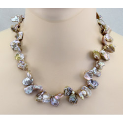 Keshi-Perlenkette, multicolour natur - Perlencollier 47 cm