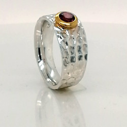 Silber-Ring mit Rhodolith-Granat Ringgröße 55