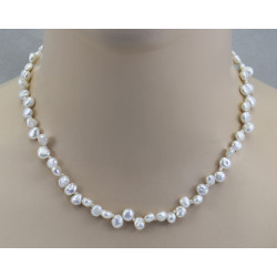 Keshi-Perlenkette weiß 44 cm lang