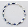 Perlenarmband - Keshi-Perlen mit Kyanit 21,5 cm lang-Perlen-Armbänder