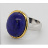 Lapislazuli Ring - Silber Ring mit Lapis in vergoldeter Fassung Gr. 55-Silberringe