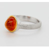 Silber-Ring mit Mandarin-Granat in vergoldeter Fassung Ringgröße 54-Silberringe