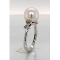 Silber-Ring mit weißer Süßwasser-Perle Ringgröße 57-Silberringe