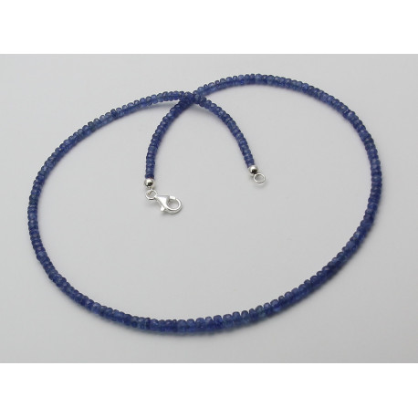 Saphir-Kette blauefacettierte Safir Rondelle 47 cm lang-Edelsteinketten