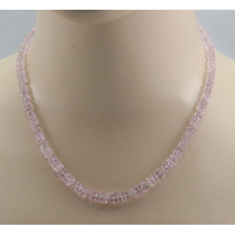 Morganit Kette rosa Beryll Rondelle facettiert als halskette 47 cm lang-Edelsteinketten