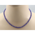 Tansanit Kette facettiert blau violette Tansanit Rondelle 43,5 cm lang-Edelsteinketten