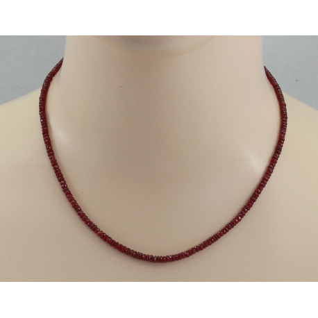 Rubin-Kette facettierte rote Rubin Rondelle 57 Karat Halskette - 46 cm lang-Edelsteinketten