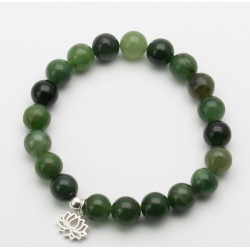 Jade Armband grünes Nephrit-Jade Buddha-Armband mit Lotusblüte ca. 18 cm lang