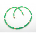 Chrysopras Kette grüne Chrysopras Kugeln mit Perlen 54 cm lang-Edelsteinketten