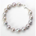 Perlenarmband silbergrau in 21 cm Länge-Perlen-Armbänder
