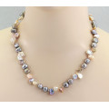 Perlenkette aus Keshi- und Süßwasserperlen in 50 cm Länge-Perlenketten