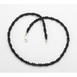 Schörl-Kette schwarze Turmaline facettiert Halskette in 47 cm Länge