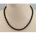 Schörl-Kette schwarze Turmaline facettiert Halskette in 47 cm Länge-Edelsteinketten