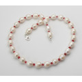 Süßwasser-Perlenkette mit roten Spinellen 50 cm lang-Perlenketten