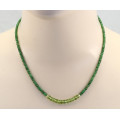 Tsavorit Kette grüner Granat mit Peridot Halskette 47 cm lang-Edelsteinketten