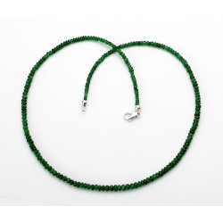 Tsavorit Kette - grüne Granat Rondelle als Halskette 45 cm lang