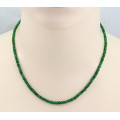 Tsavorit Kette - grüne Granat Rondelle als Halskette 45 cm lang-Edelsteinketten