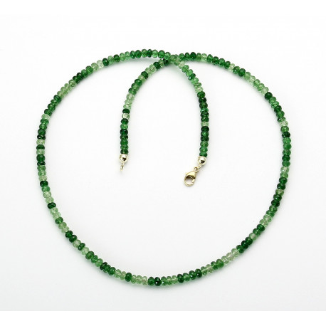 Tsavoritkette facettierte grüne Granate in verschiedenen Grüntönen 45 cm-Edelsteinketten