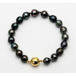 Tahiti-Perlen Armband Barockform mit Magnet-Schließe 