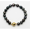 Tahiti-Perlen Armband Barockform mit Magnet-Schließe -Perlen-Armbänder