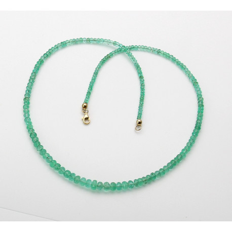 Smaragd Edelsteinkette greenfire Smaragd facettiert aus Kolumbien 49 cm-Edelsteinketten