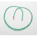 Smaragd Edelsteinkette greenfire Smaragd facettiert aus Kolumbien 49 cm-Edelsteinketten