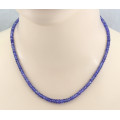 Tansanitkette violett-blaue Tansanit Rondelle facettiert in 46 cm Länge-Edelsteinketten