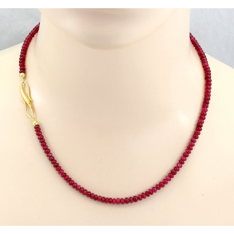 Spinell Kette rote Spinell Rondelle aus Tansania 80 Karat 48 cm lang-Edelsteinketten