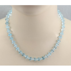 Blau-Topas Kette facettierte Topas Rondelle in Sky-Blue 47,5 cm lang