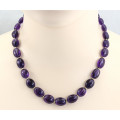 Amethyst Kette im edlen Violett 240 Karat 48 cm lang-Edelsteinketten