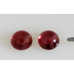Rubellit - Rosa Turmalin Cabochon 7,5 mm rund als Paar 4,78 Karat