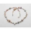Perlenkette Süßwasser-Perlen "Harlekin-Design" in 47,5 cm Länge-Perlenketten