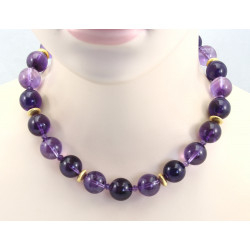 Amethyst-Kugelkette 16 mm rund 50 cm lang